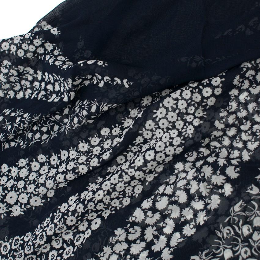 Bespoke Navy Floral Patter Shawl