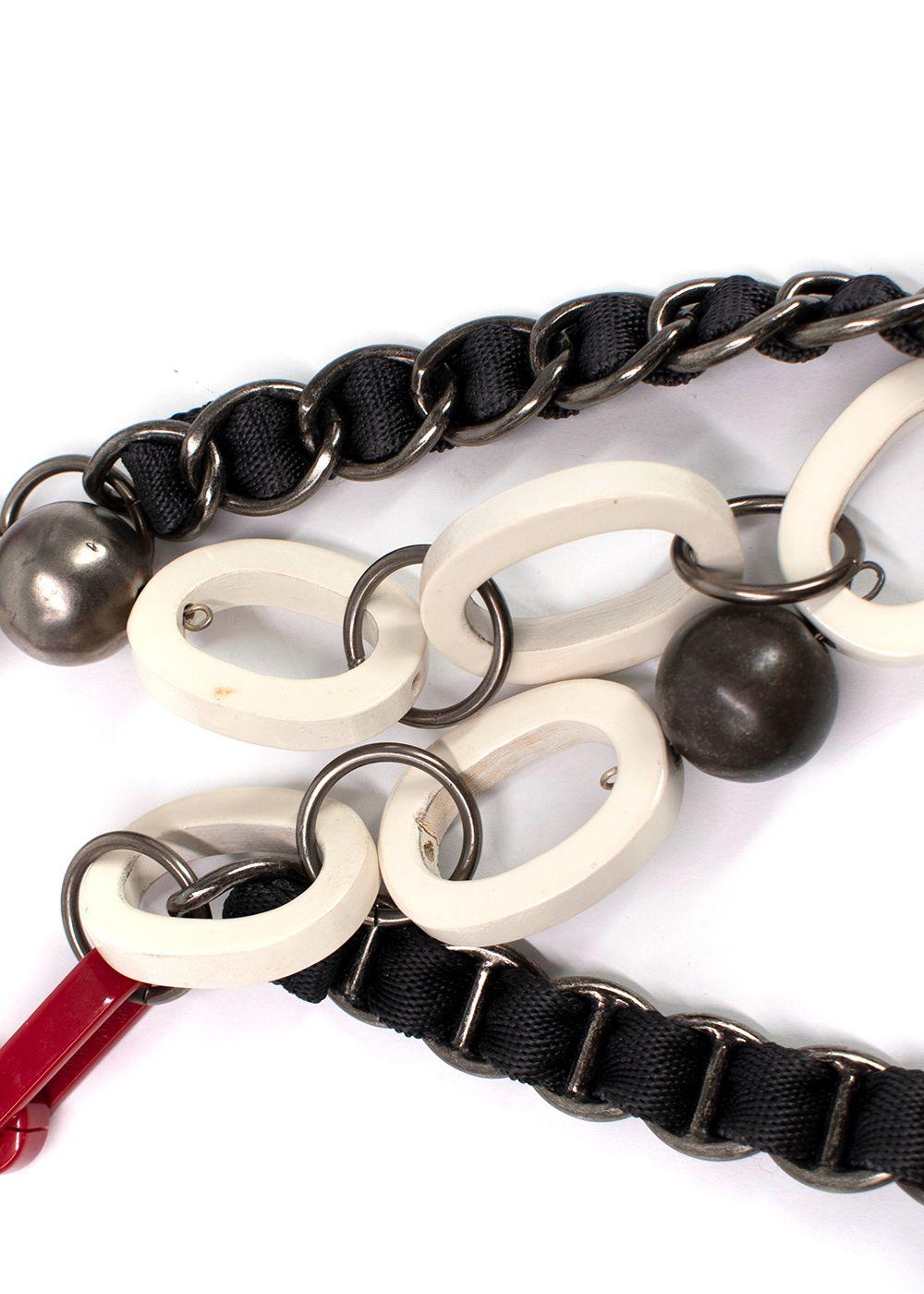 Marni Black Red and White Chunky Necklace
