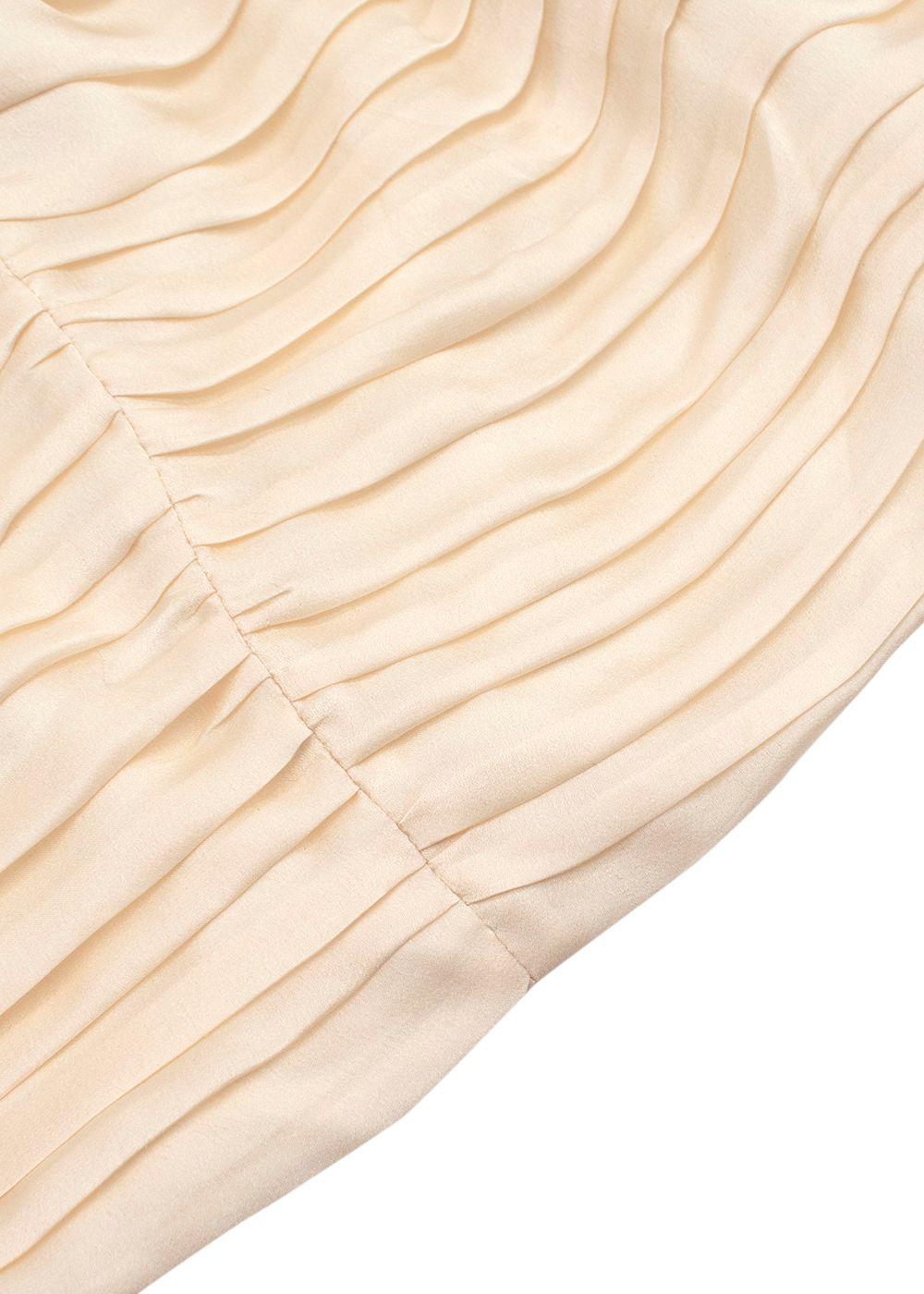 Magda Butrym Cream Rose Detail Silk Mini Dress