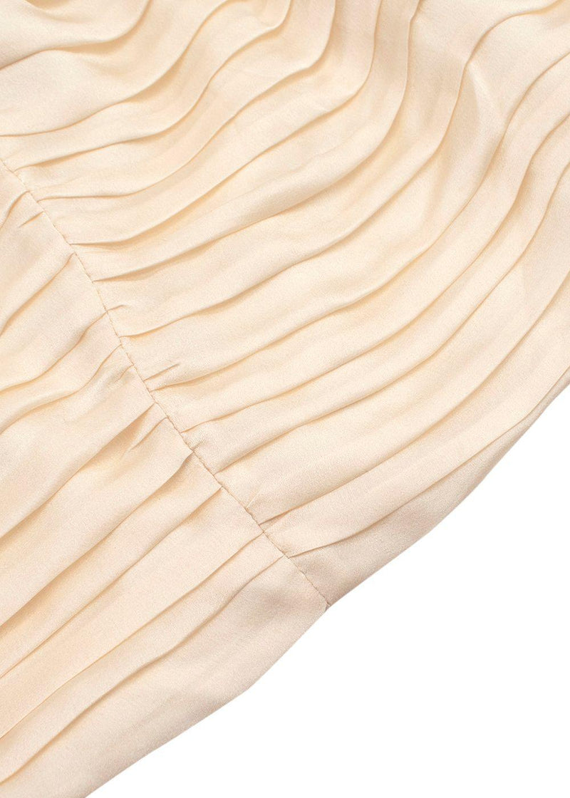 Magda Butrym Cream Rose Detail Silk Mini Dress