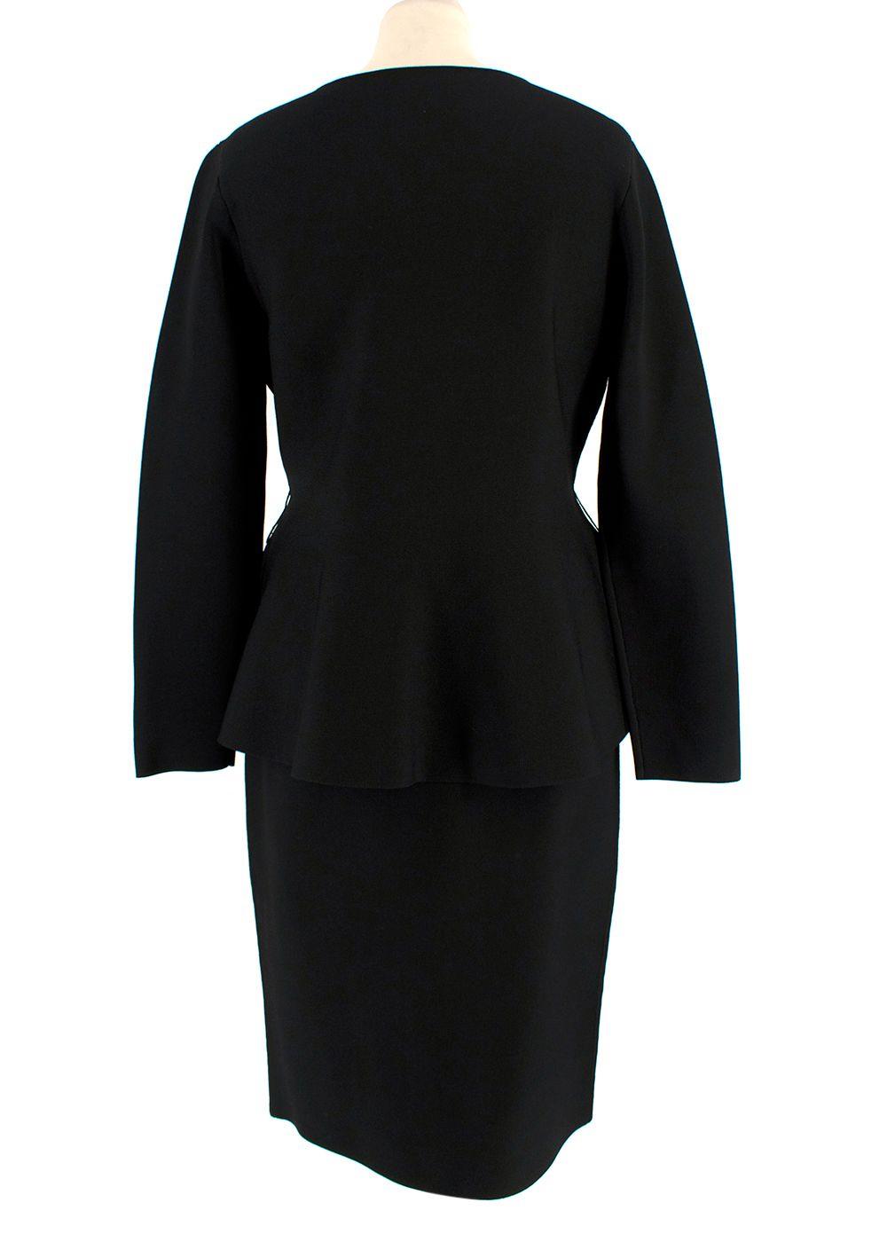 Carolina Herrera Black Peplum Skirt Suit