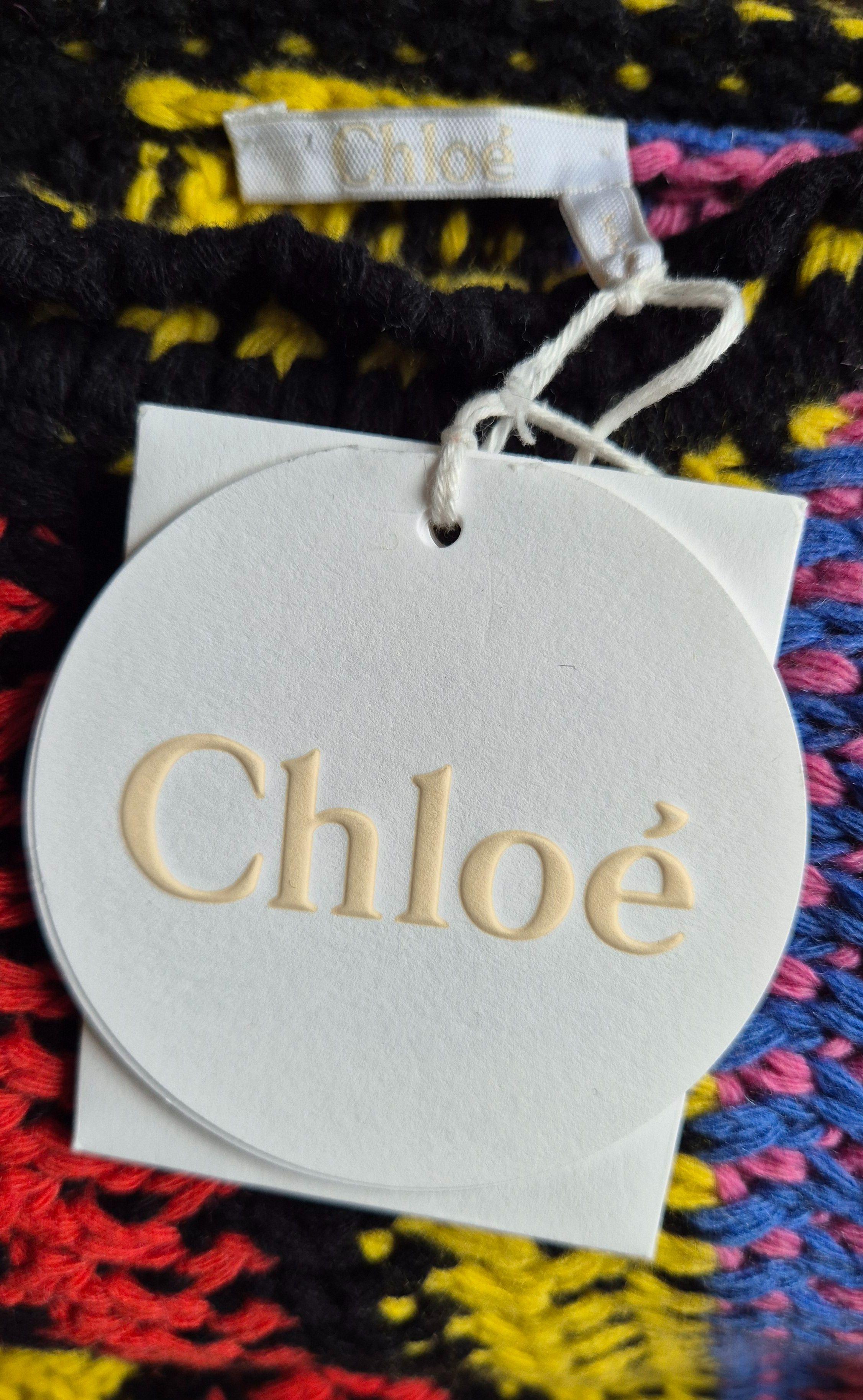 Chloe Multicoloured Fringe Stripe Macrame Sweater
