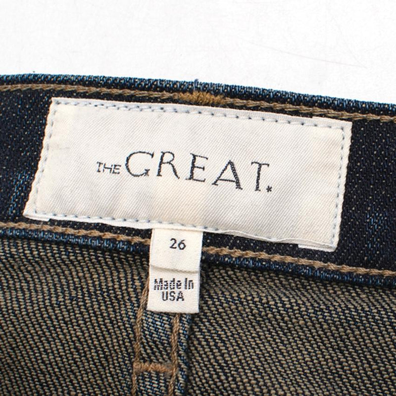 The Great dark denim washed straight jeans