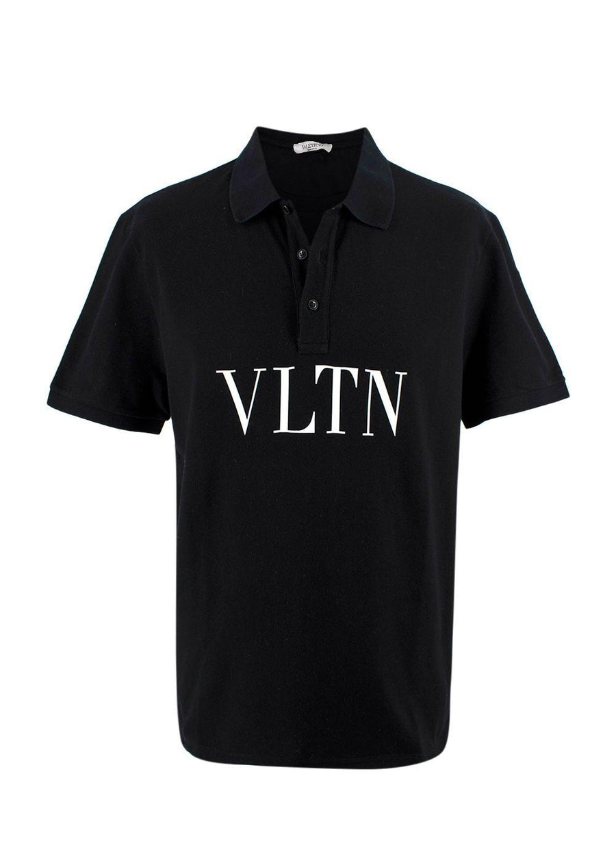 Valentino Black Logo Polo T-Shirt