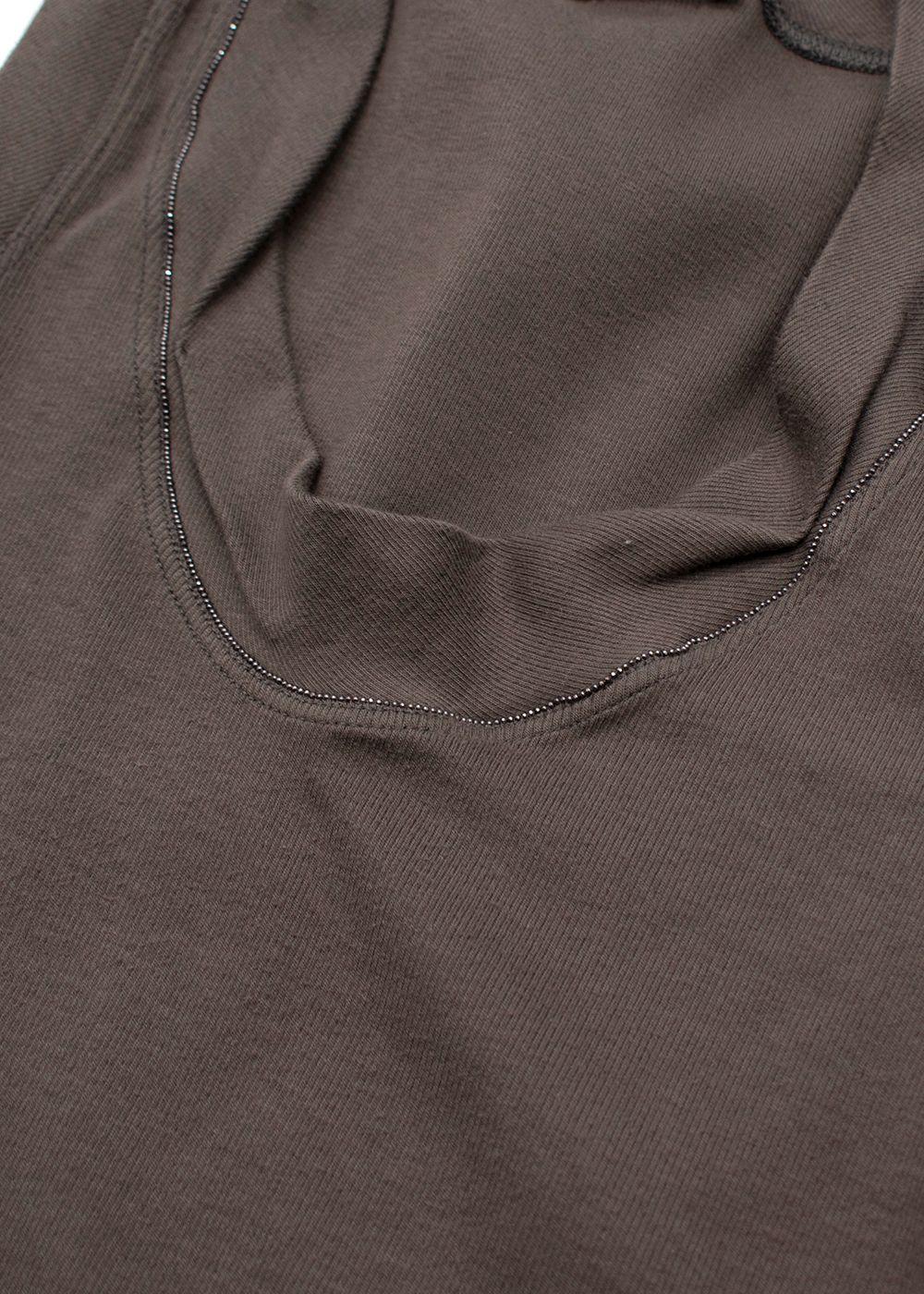 Brunello Cucinelli Soft Ribbed V Neck Tank Top