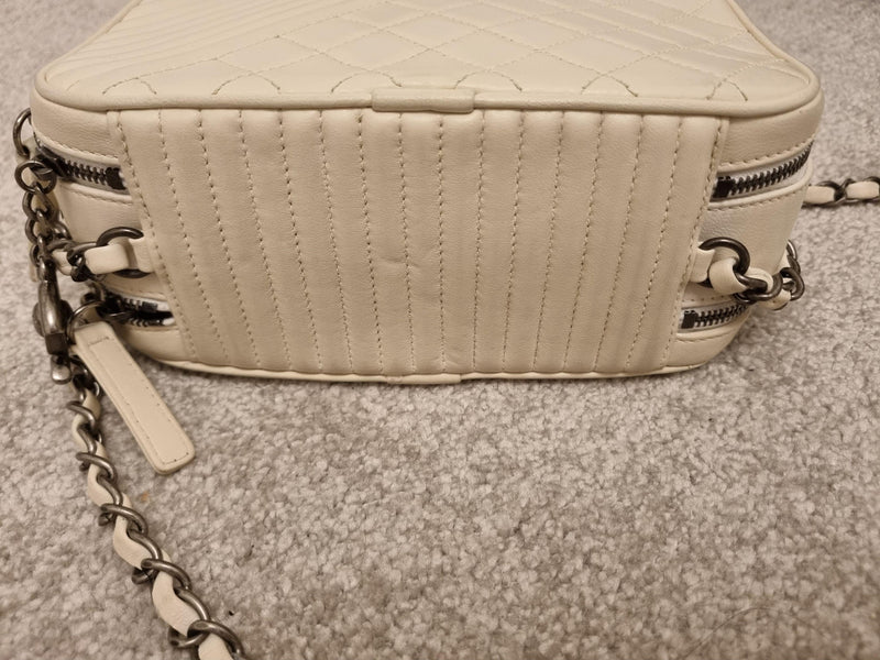 Chanel White Coco Boy Camera Bag