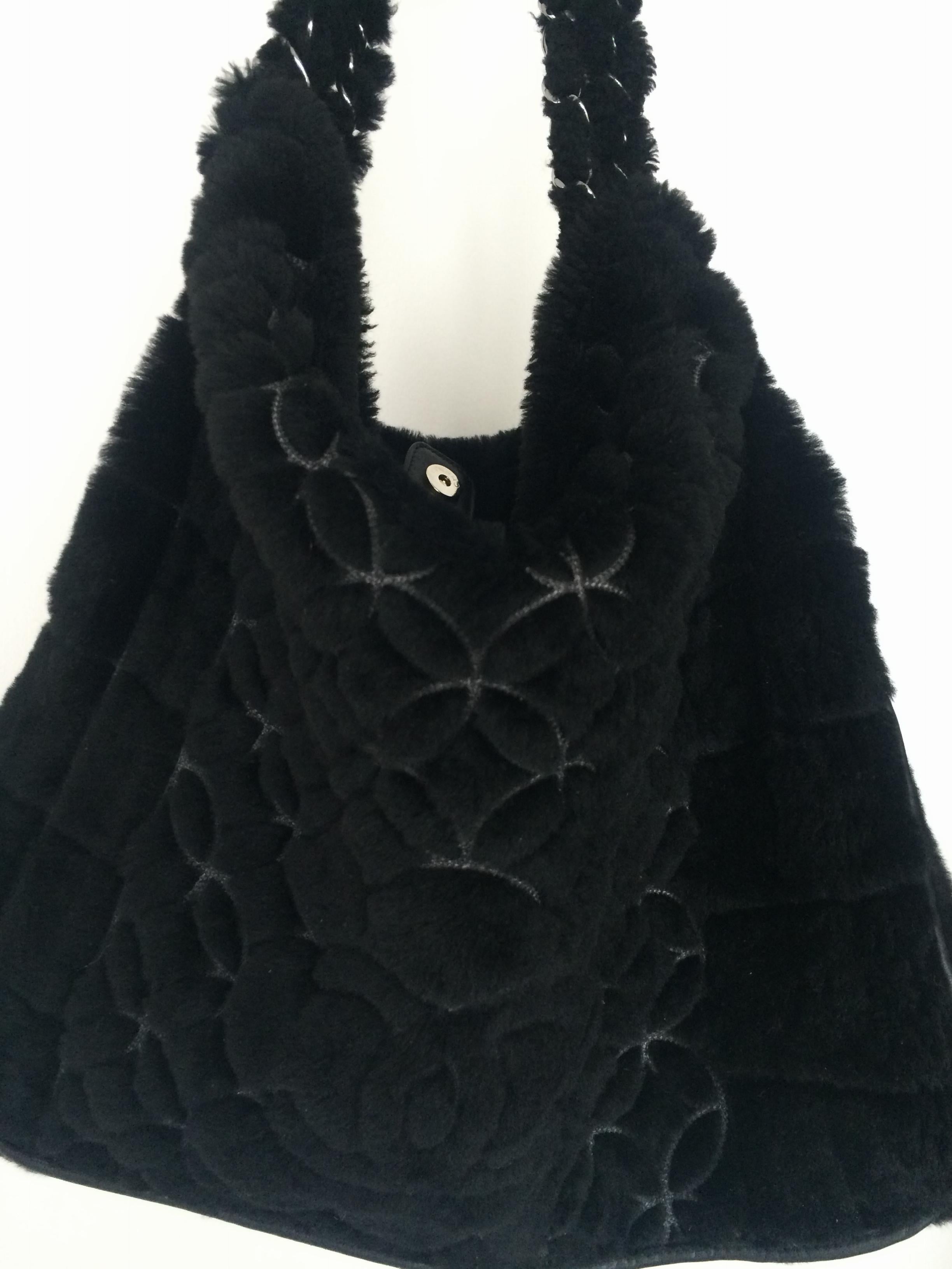 Chanel black suede bag