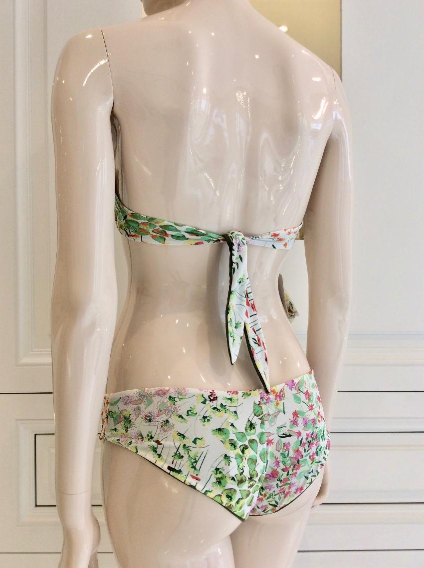 Cotton Club Italy Couture Floral Bandeau Tie Bikini