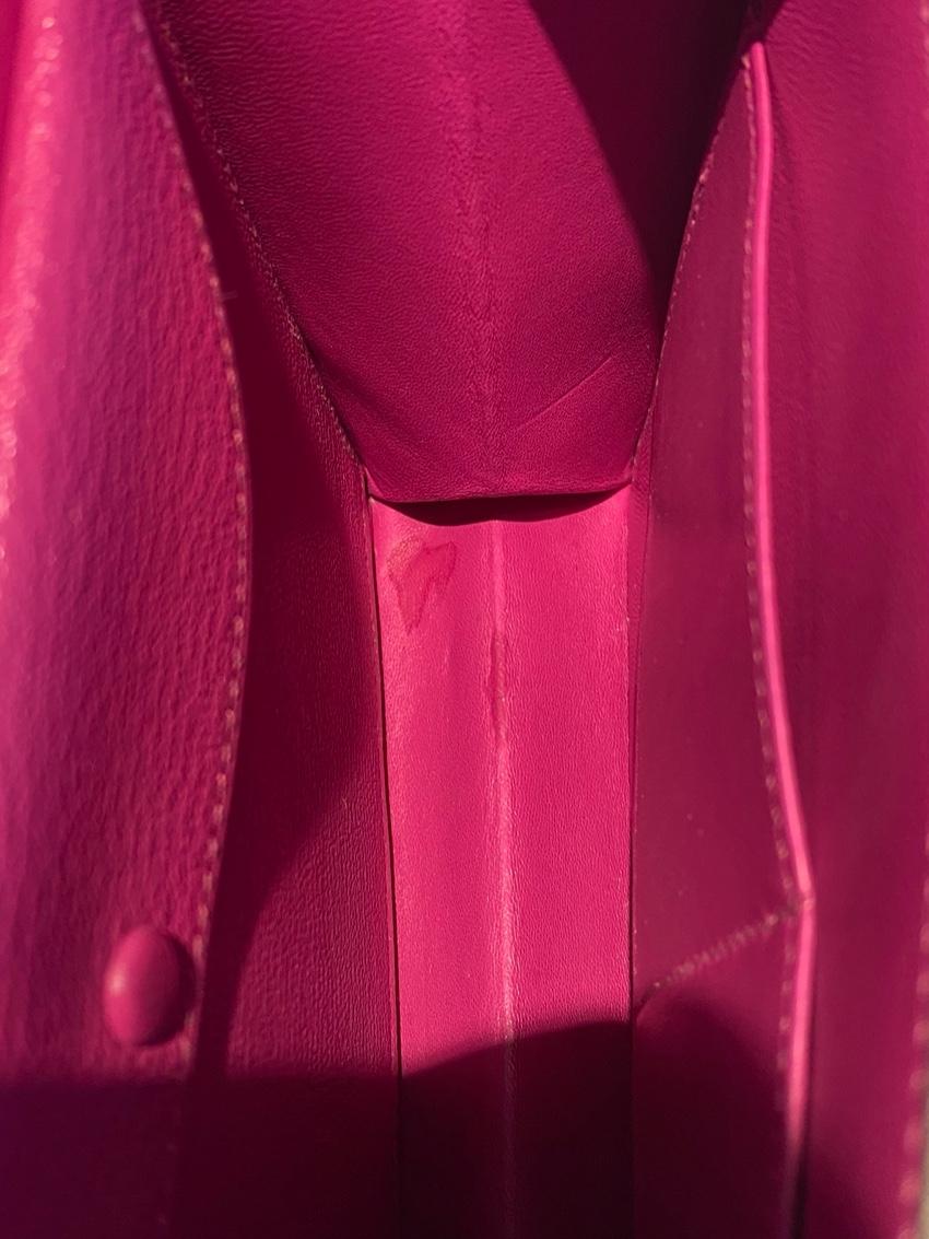Hermes Magnolia Mysore Goatskin Verrou Clutch PHW