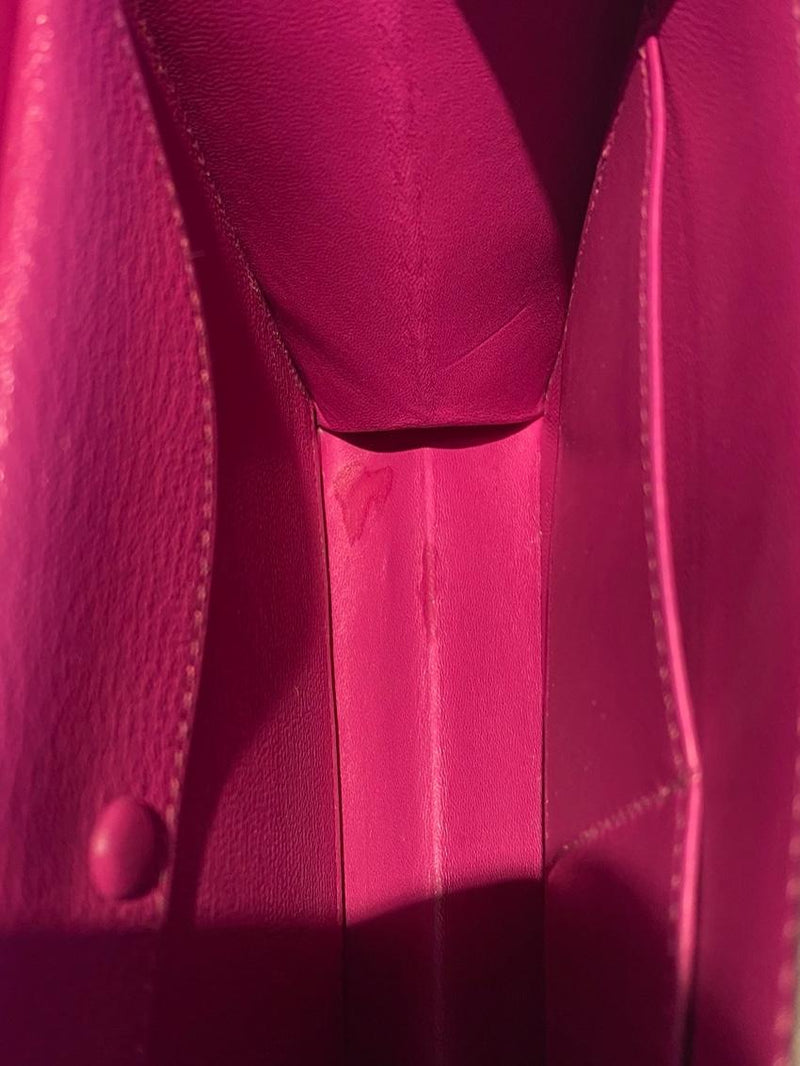 Hermes Magnolia Mysore Goatskin Verrou Clutch PHW