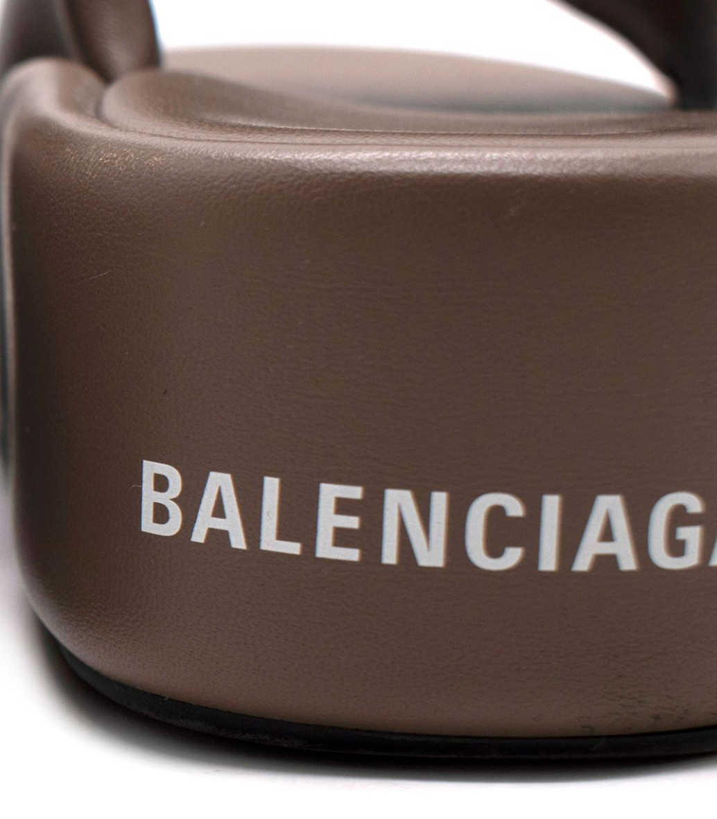 Balenciaga Mouse Brown Platform Slides