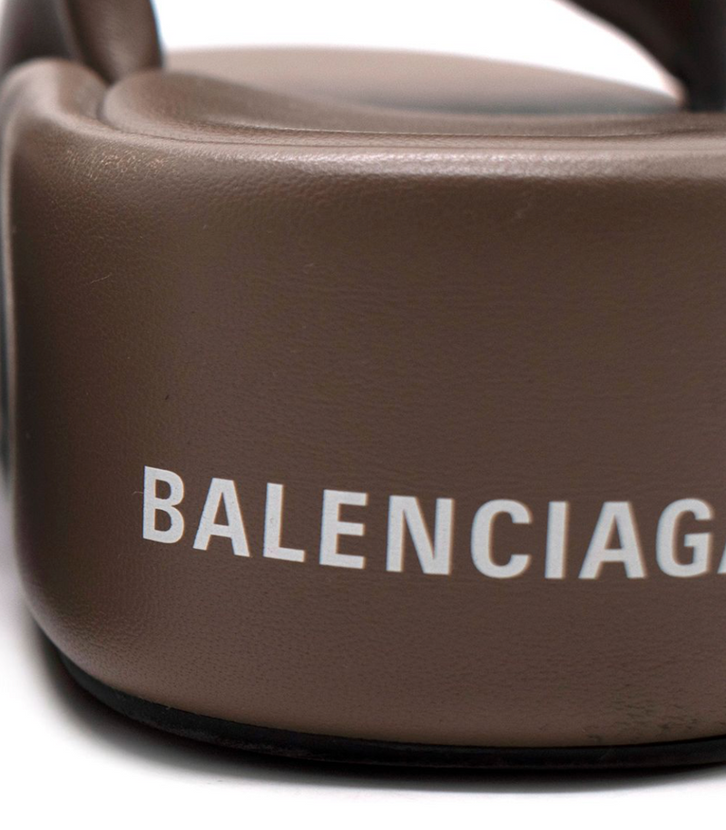 Balenciaga Mouse Brown Platform Slides