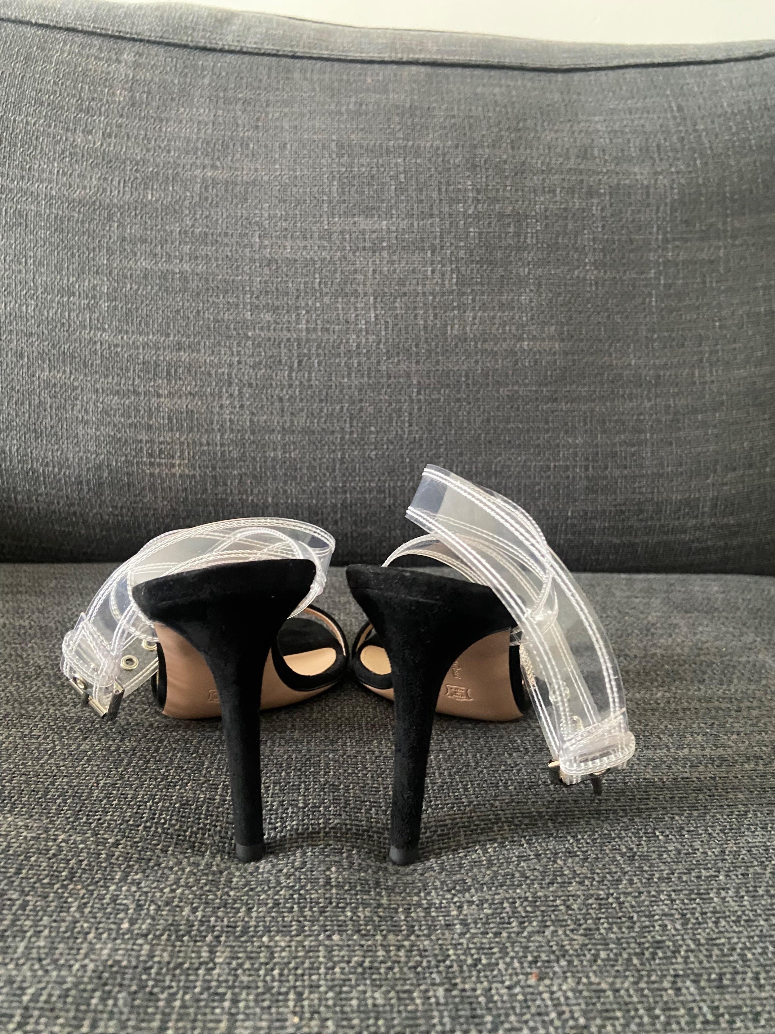 Black Suede Terry 85 Sandals