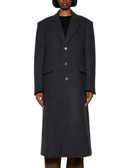 Wardrobe NYC Single Breasted Charcola Grey Coat