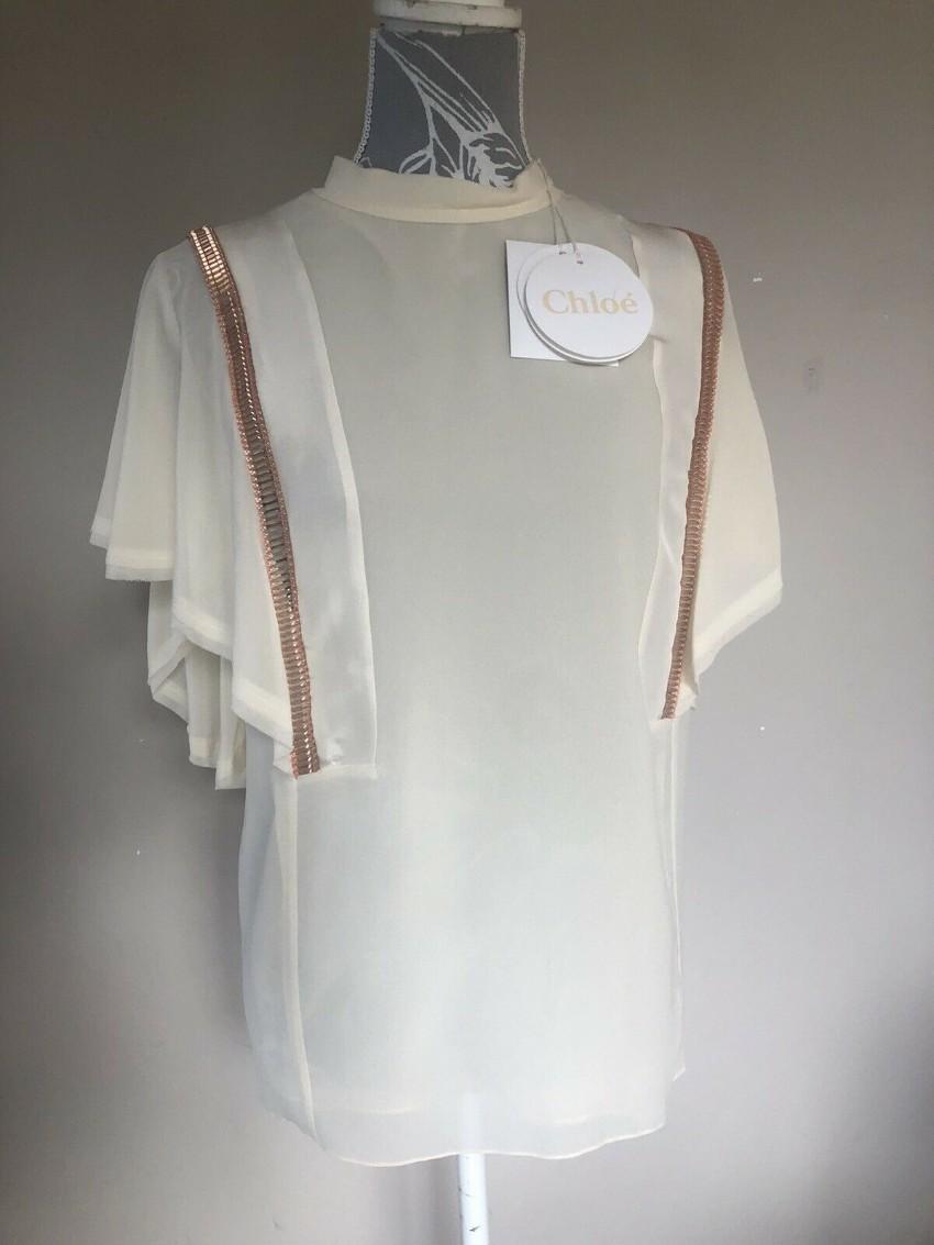 Chloe Crystal-embellished silk-crepe blouse
