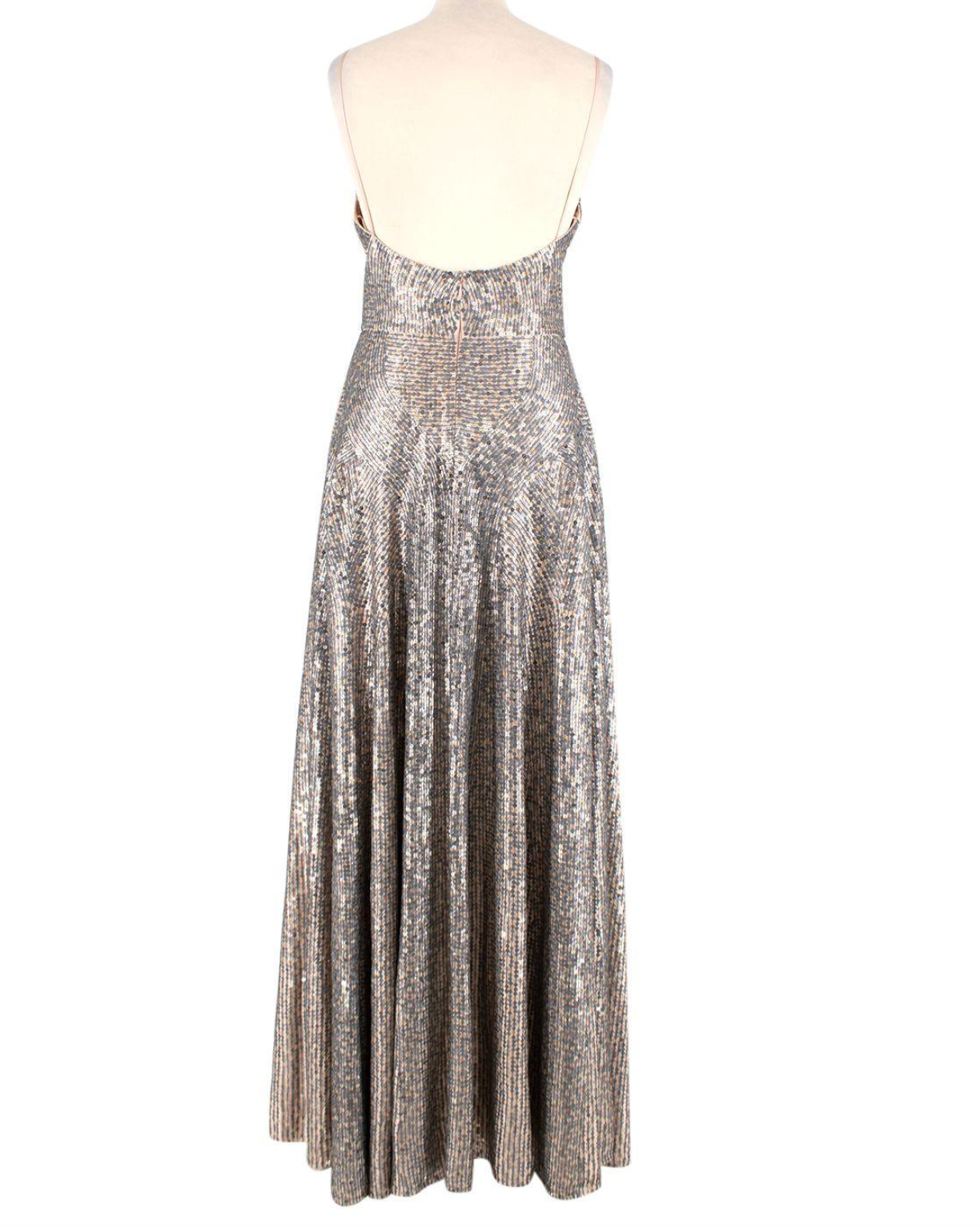 Dior Silver Sequin Low Back Gown