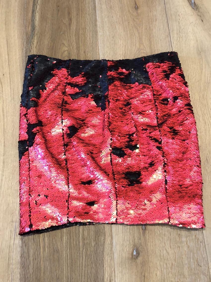 Markus Lupfer Hologram Pink Sequin Skirt