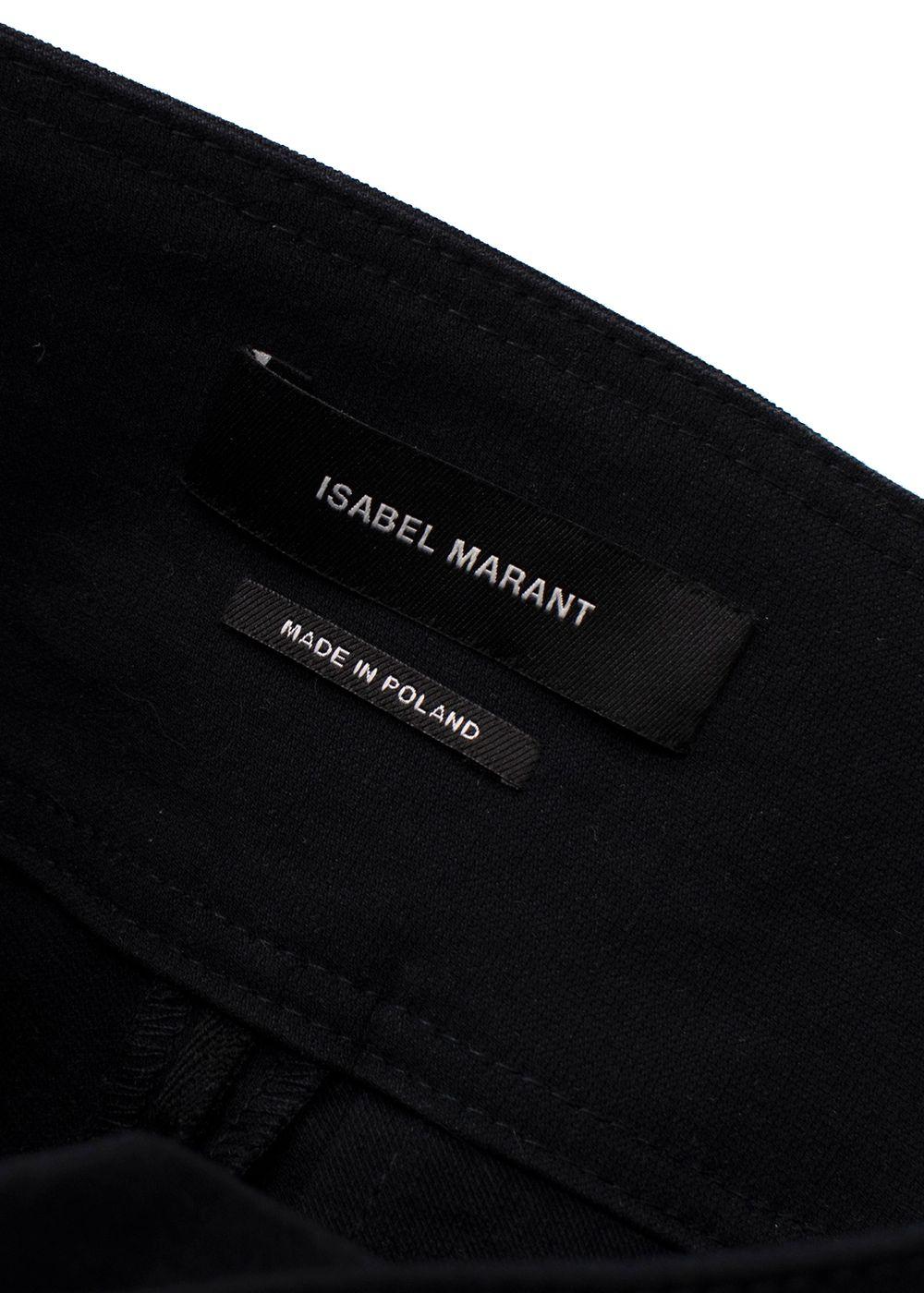 Isabel Marant Black Cotton Blend Slim Trousers
