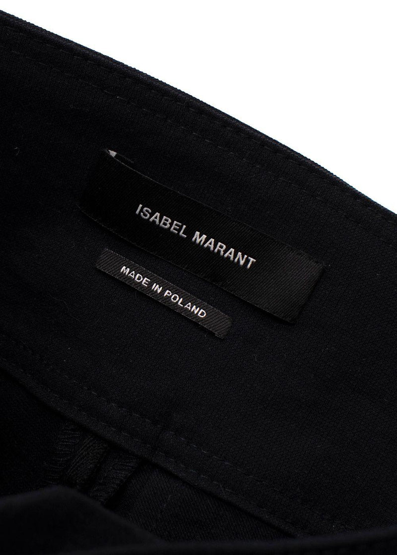 Isabel Marant Black Cotton Blend Slim Trousers