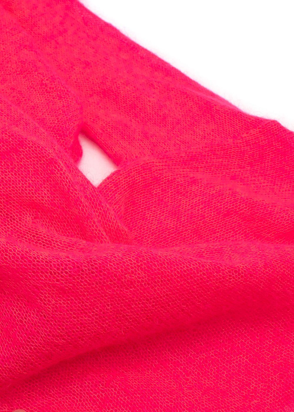 Raey Neon Pink Open Knit Mohair And Wool-Blend Jumper