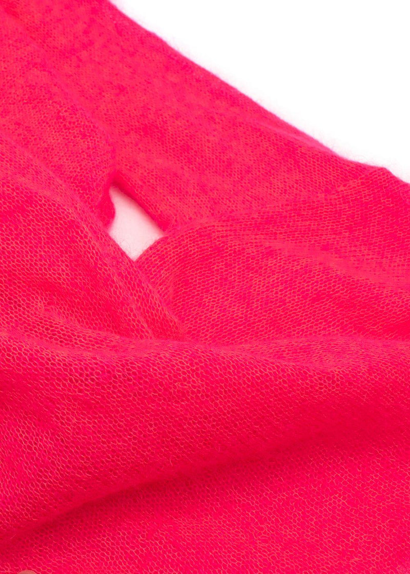 Raey Neon Pink Open Knit Mohair And Wool-Blend Jumper