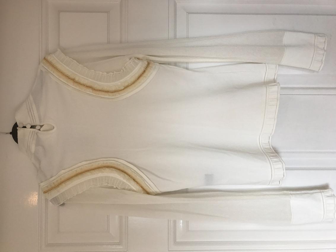 Roberto Cavalli Ruffle Gold Chain Jumper