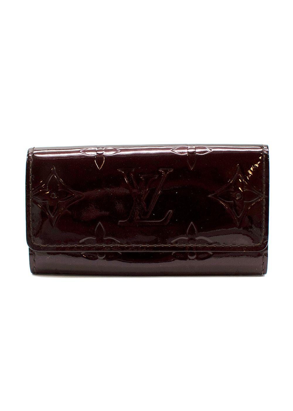 Burgundy Monogram Vernice 4 Key Holder