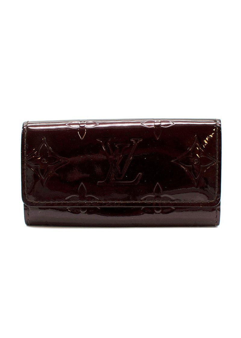 Burgundy Monogram Vernice 4 Key Holder