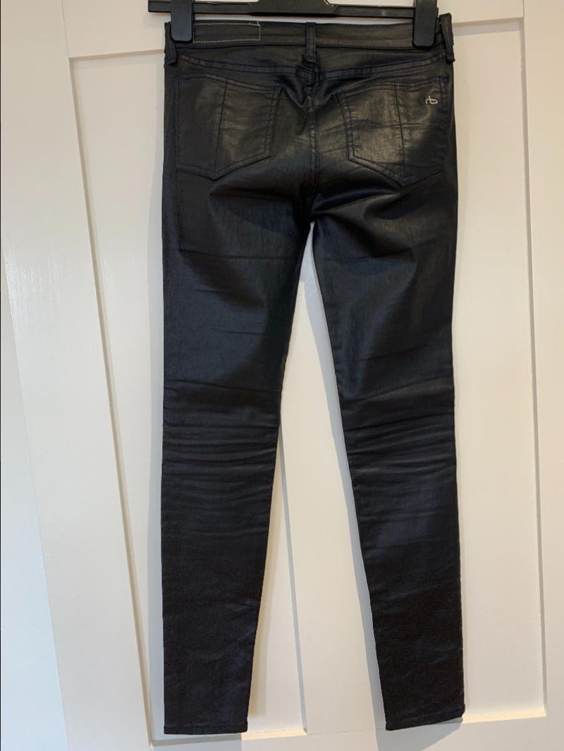 Rag & Bone Zipped-Hem Wet-Look Jeans