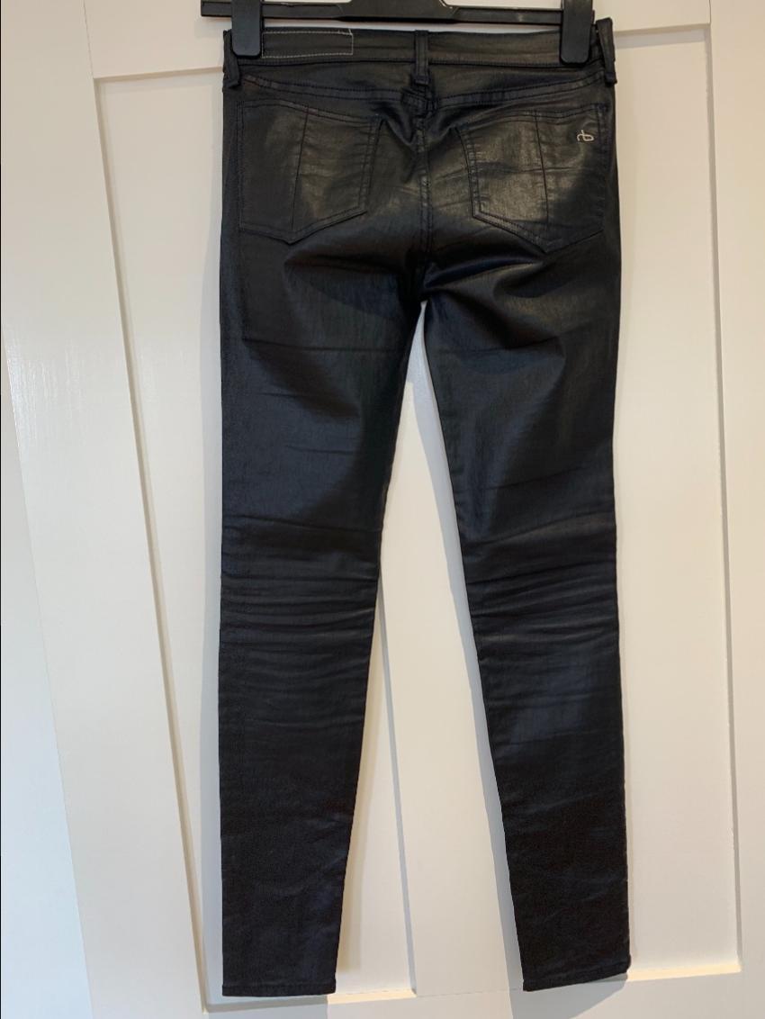 Rag & Bone Zipped-Hem Wet-Look Jeans