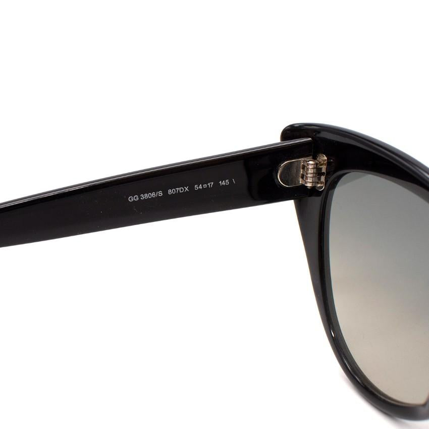 Gucci Black Cat Eye Mother of Pearl Embellished Sunglasses