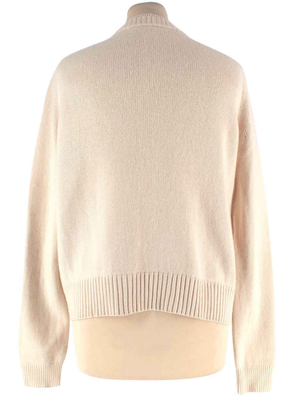 Proenza Schouler Cream Round Neck Jumper with Zipper Detail