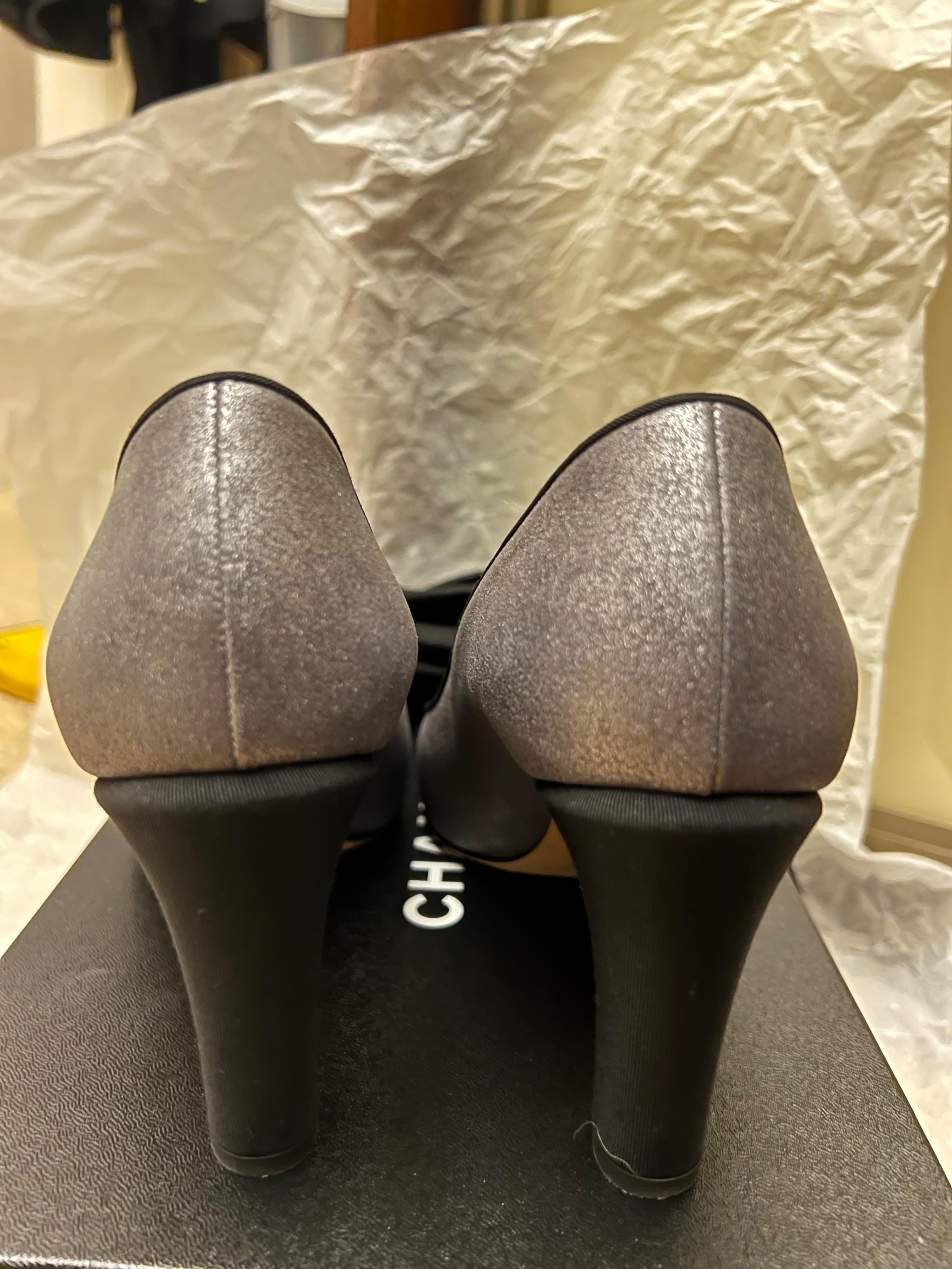 Silver Glitter Cap-Toe Pumps