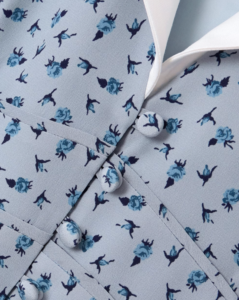 Alessandra Rich Mikado-Trimmed Floral-Print Silk-Crepe De Chine Midi Shirt Dress