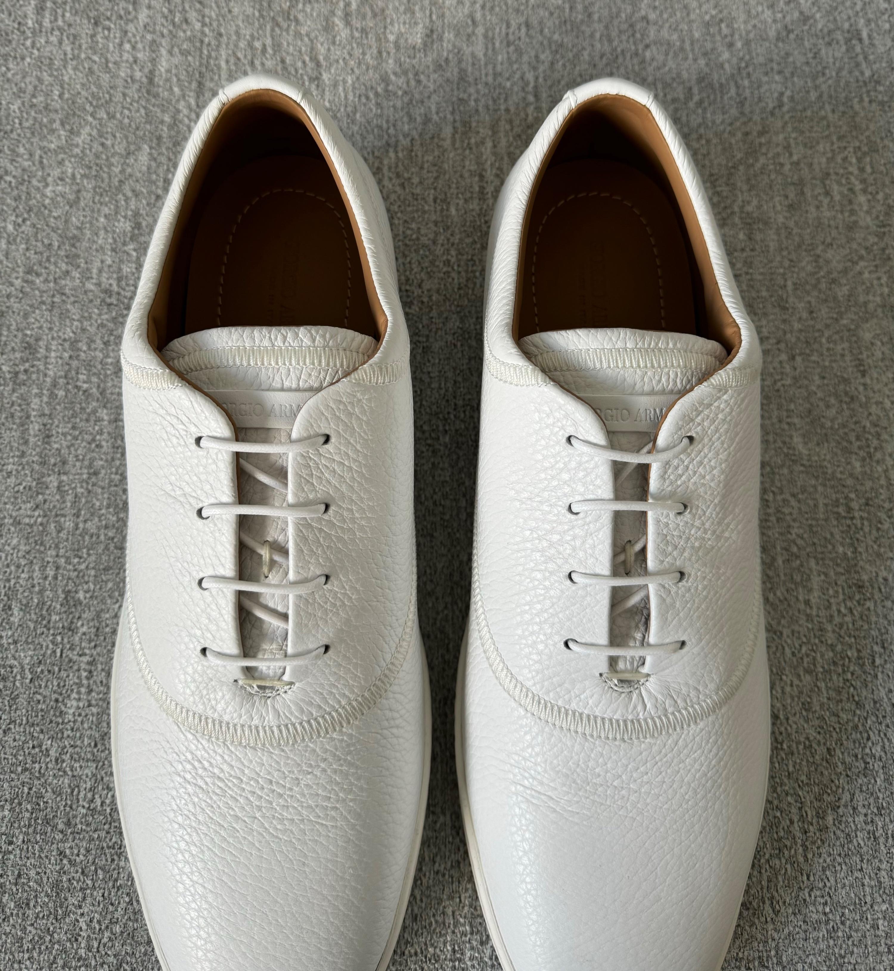 Giorgio Armani White Leather Sneakers