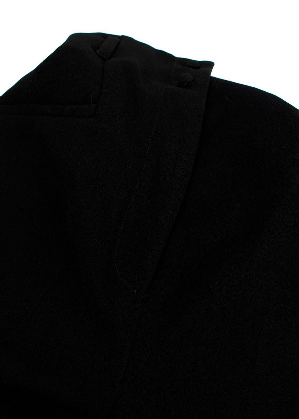Racil Black High Rise Double Button Wide Leg Trousers