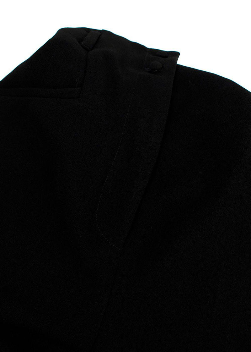 Racil Black High Rise Double Button Wide Leg Trousers