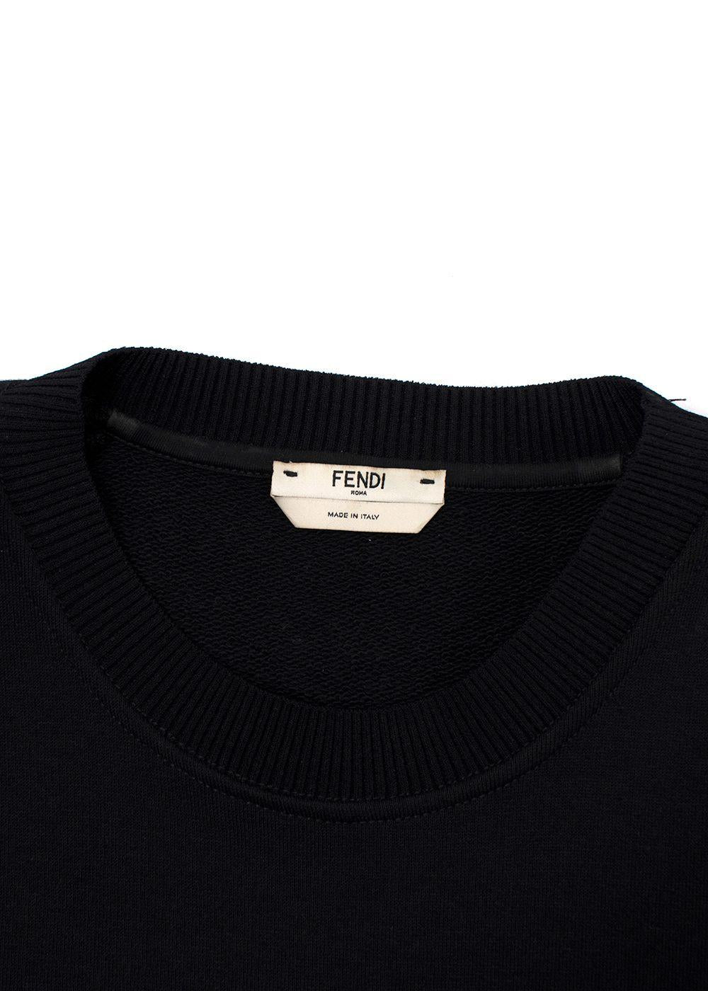 Fendi Black Embellished Eye Detail T-Shirt