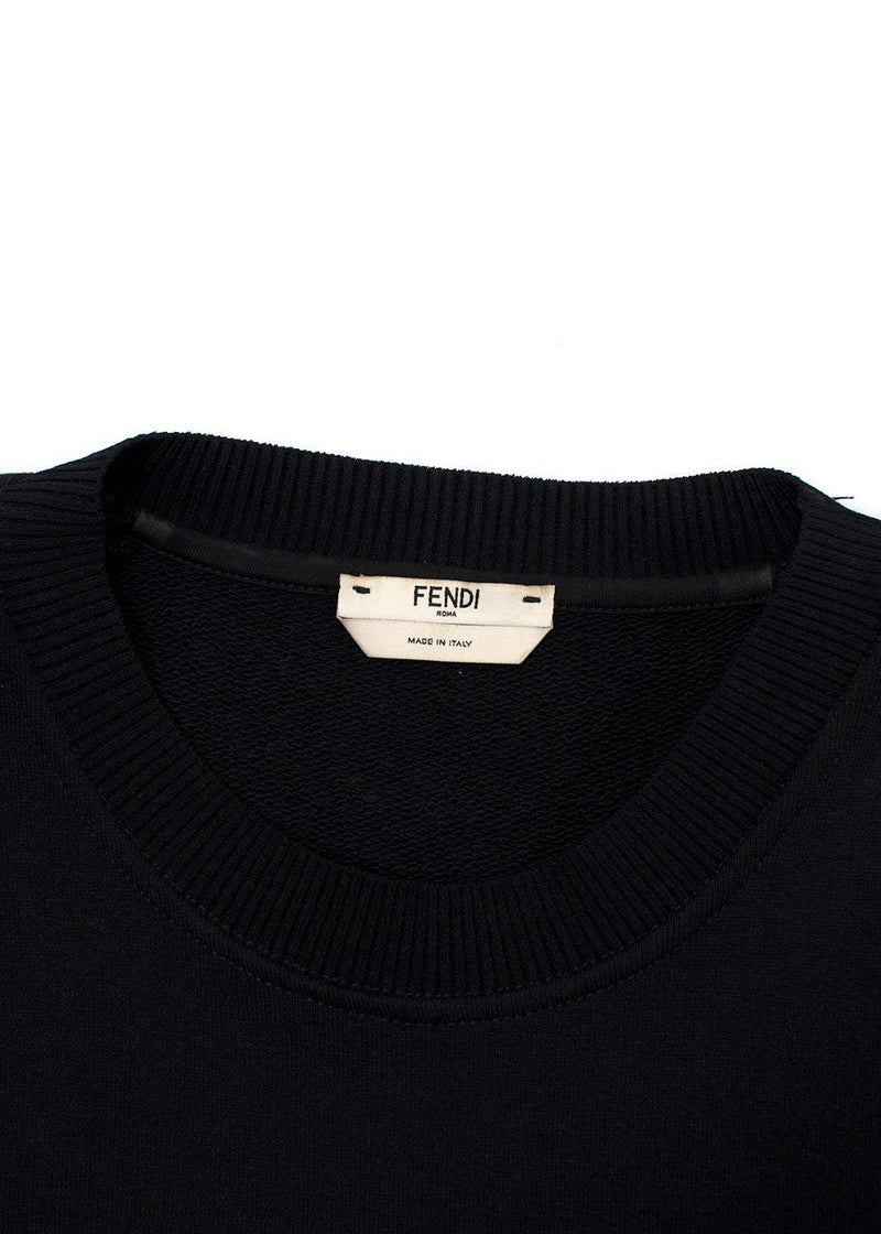 Fendi Black Embellished Eye Detail T-Shirt