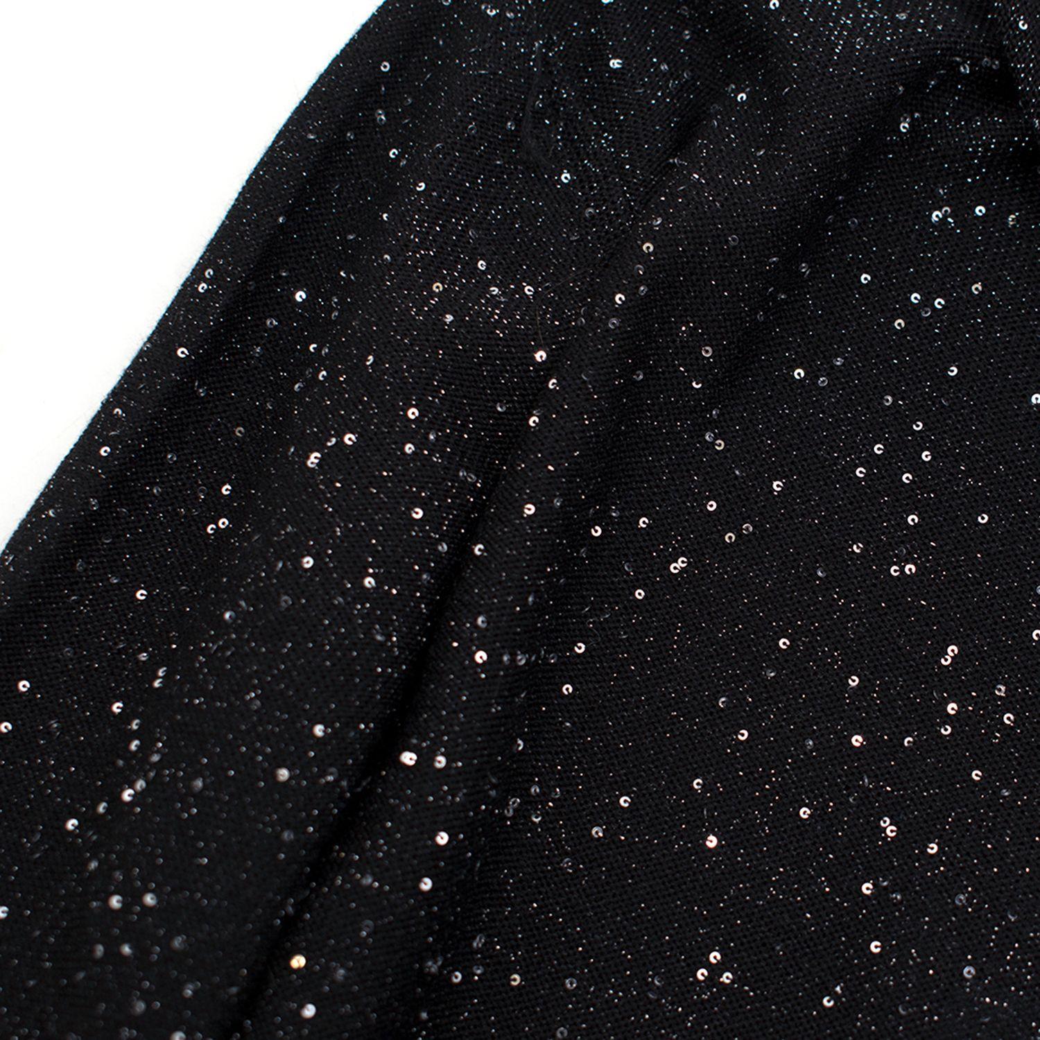 Sequin Polo Neck Silk Blend Knit Jumper