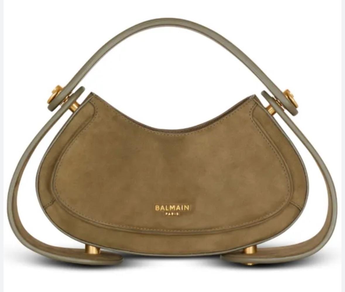 Balmain Khaki Suede Jodie Madame Bag