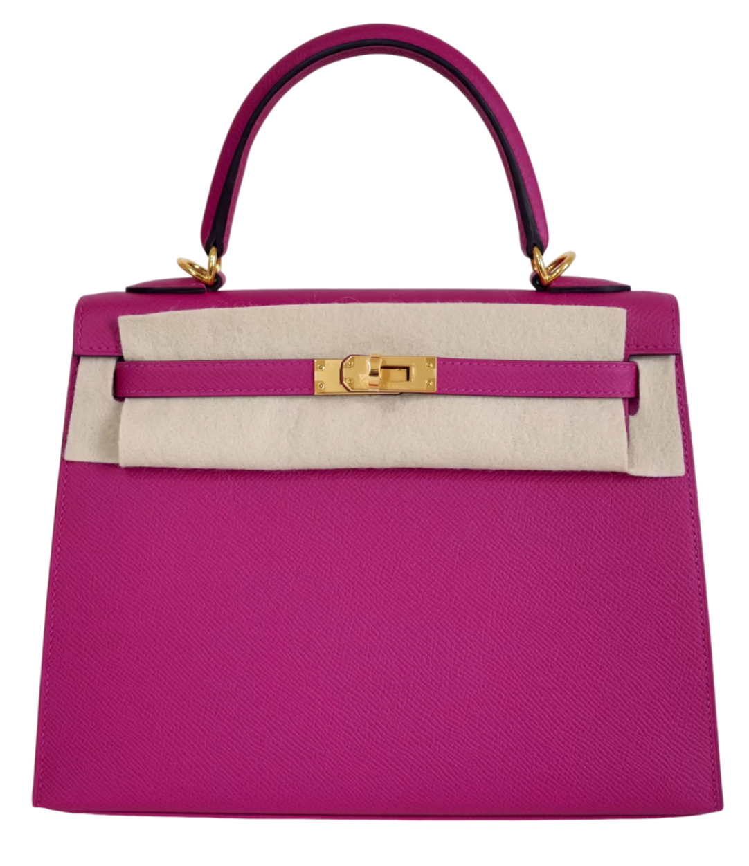 Hermès Kelly 25 Epsom Sellier Rose Pourpre Gold Hardware