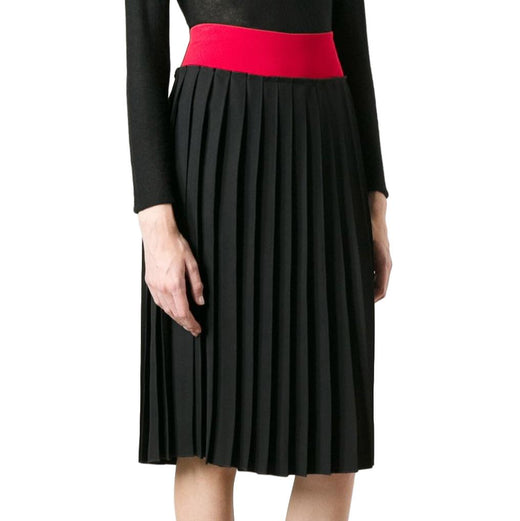 Victoria Beckham Colour-Block Pleated Midi Skirt