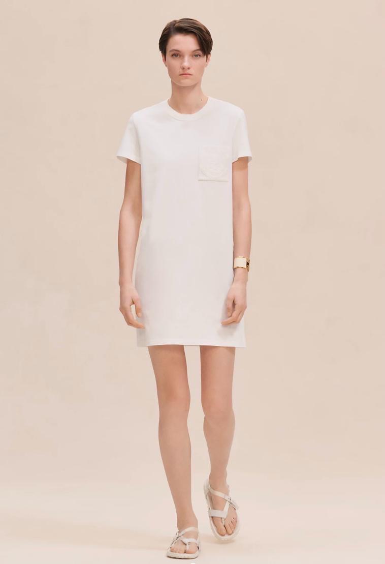 Hermes White Cotton T-Shirt Dress