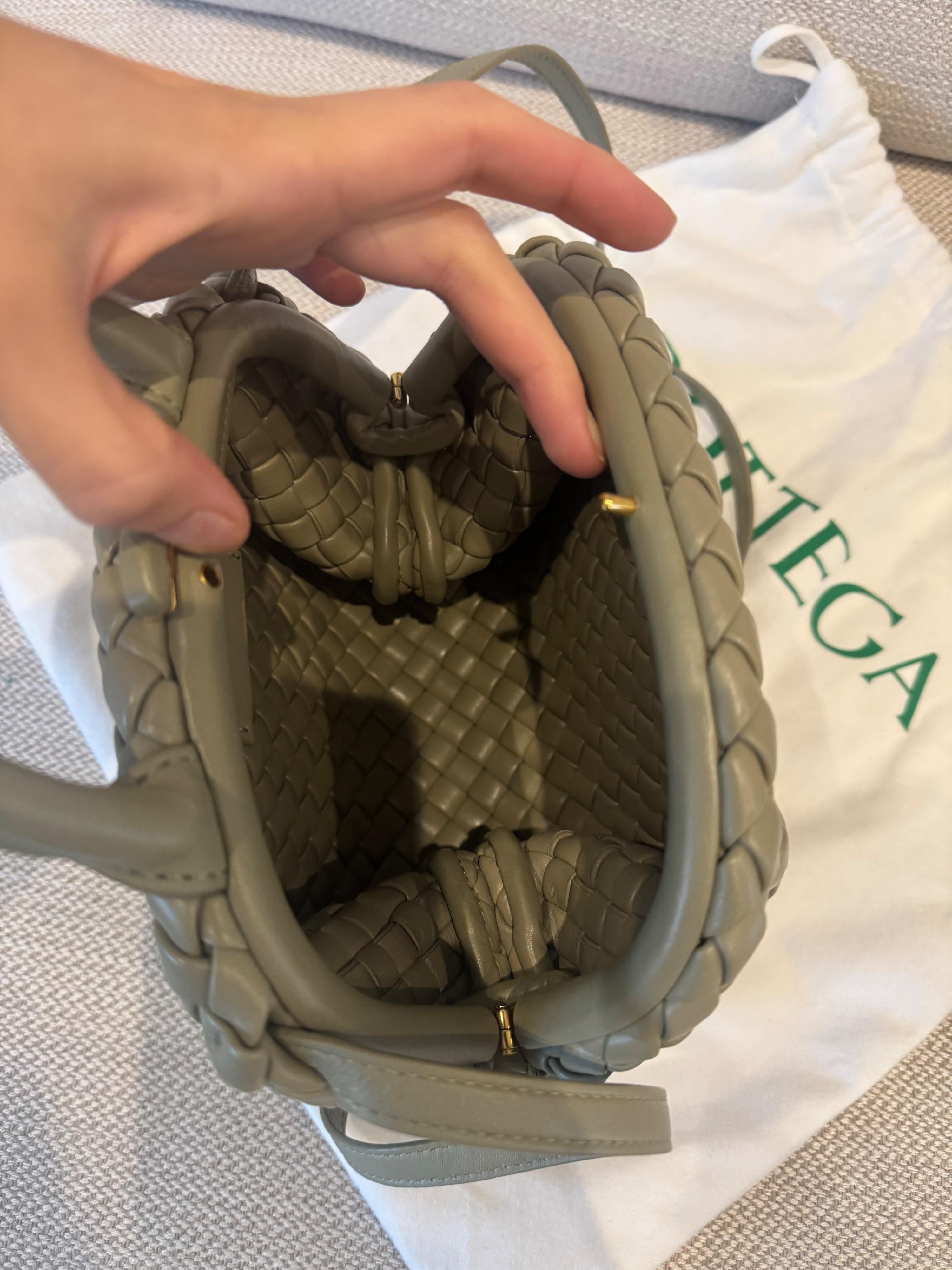 Bottega Veneta Mini Khaki Lambskin Satchel