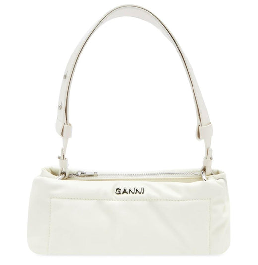 Ganni White Pillow Baguette Bag