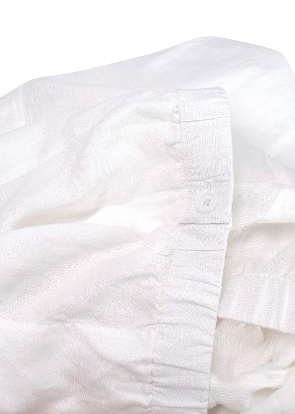 Eileen Fisher White Wide Leg Linen Trousers