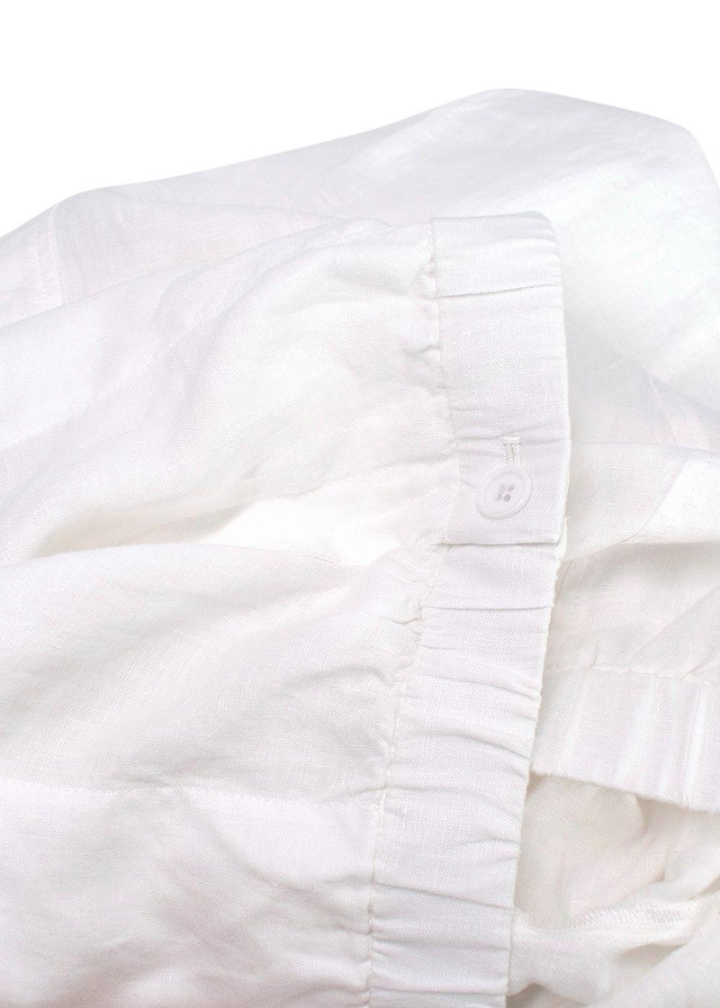 Eileen Fisher White Wide Leg Linen Trousers