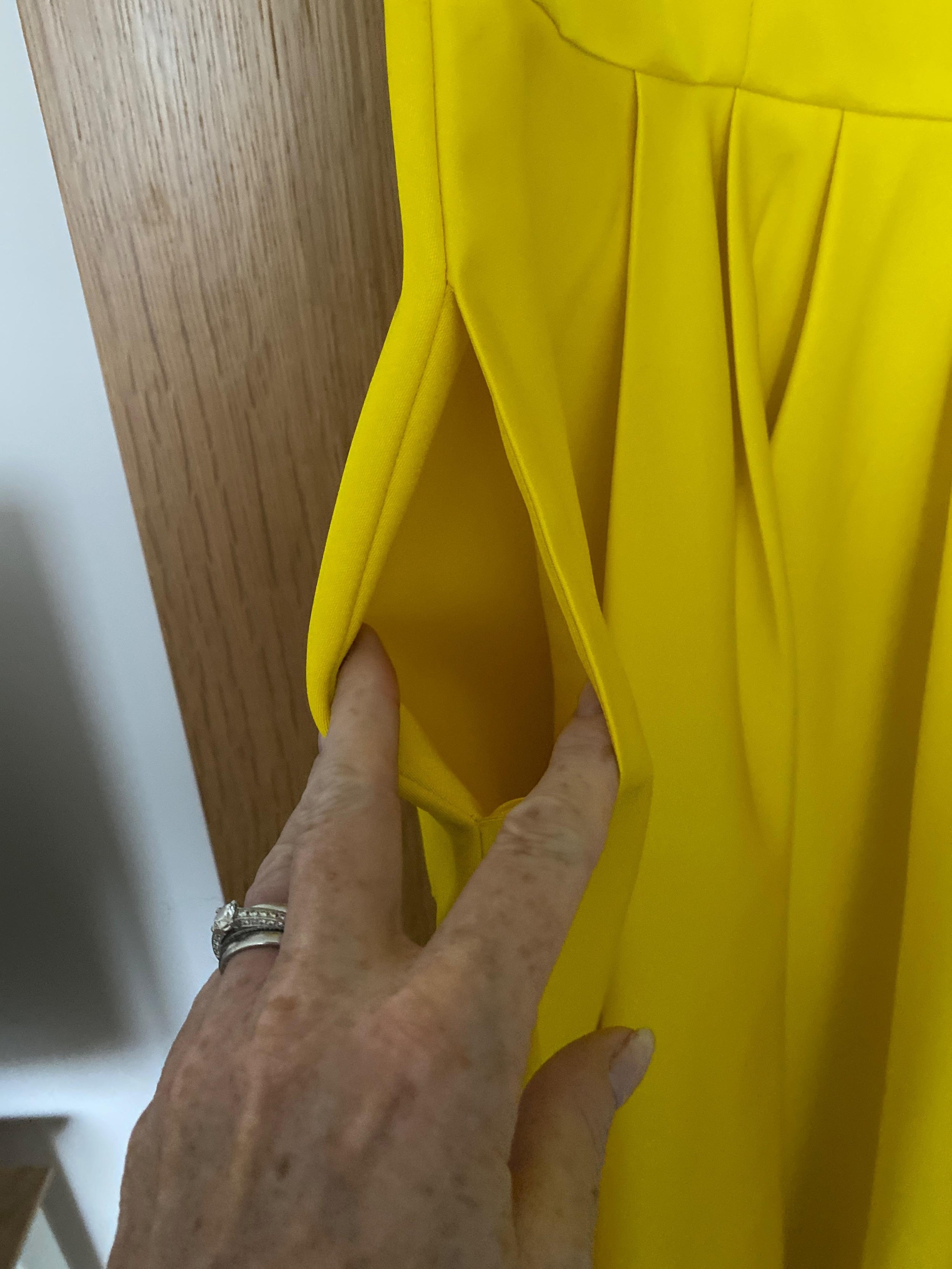 Yellow Sleeveless Asymmetric Dress