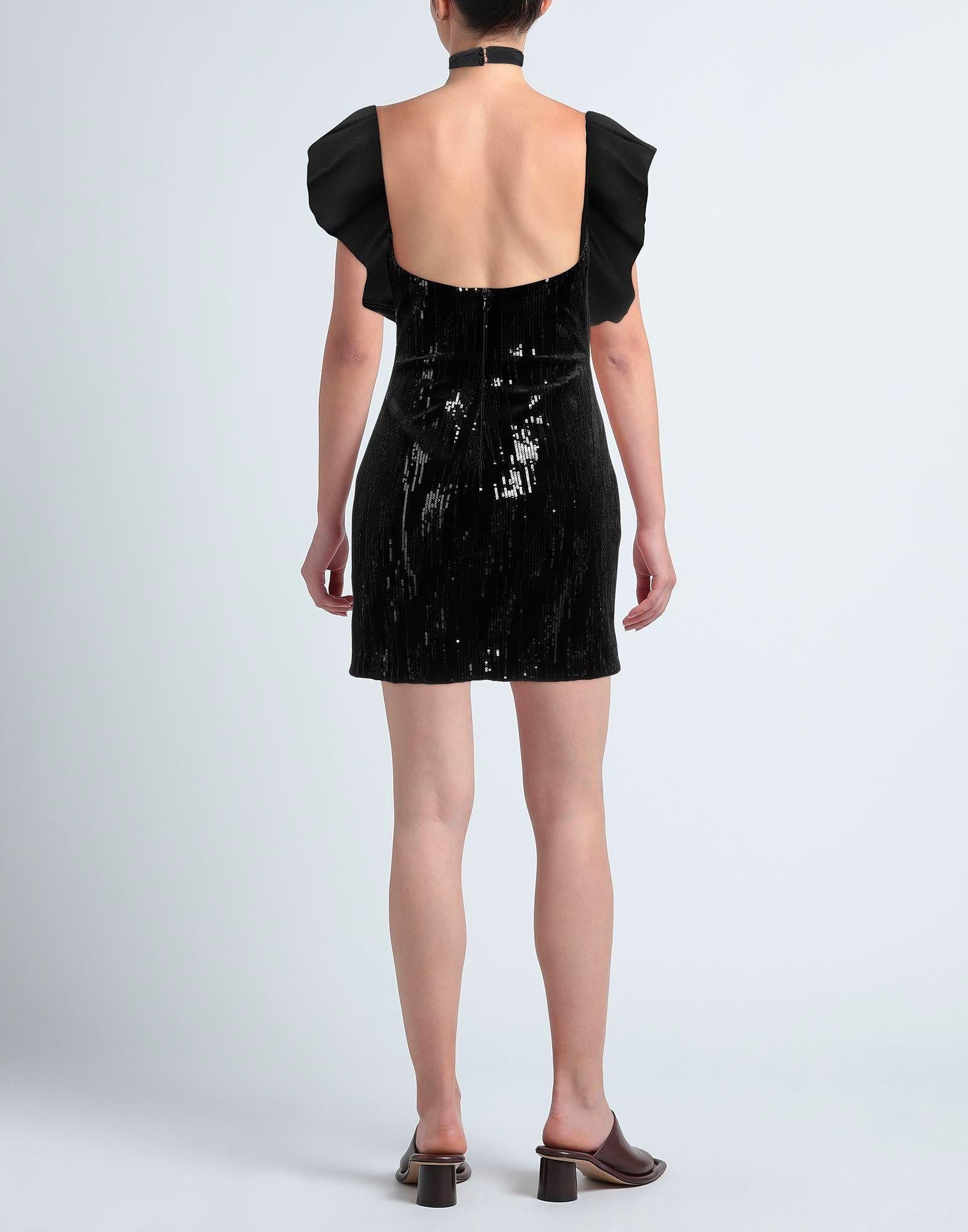 Redemption chenille, satin & sequin bow mini dress